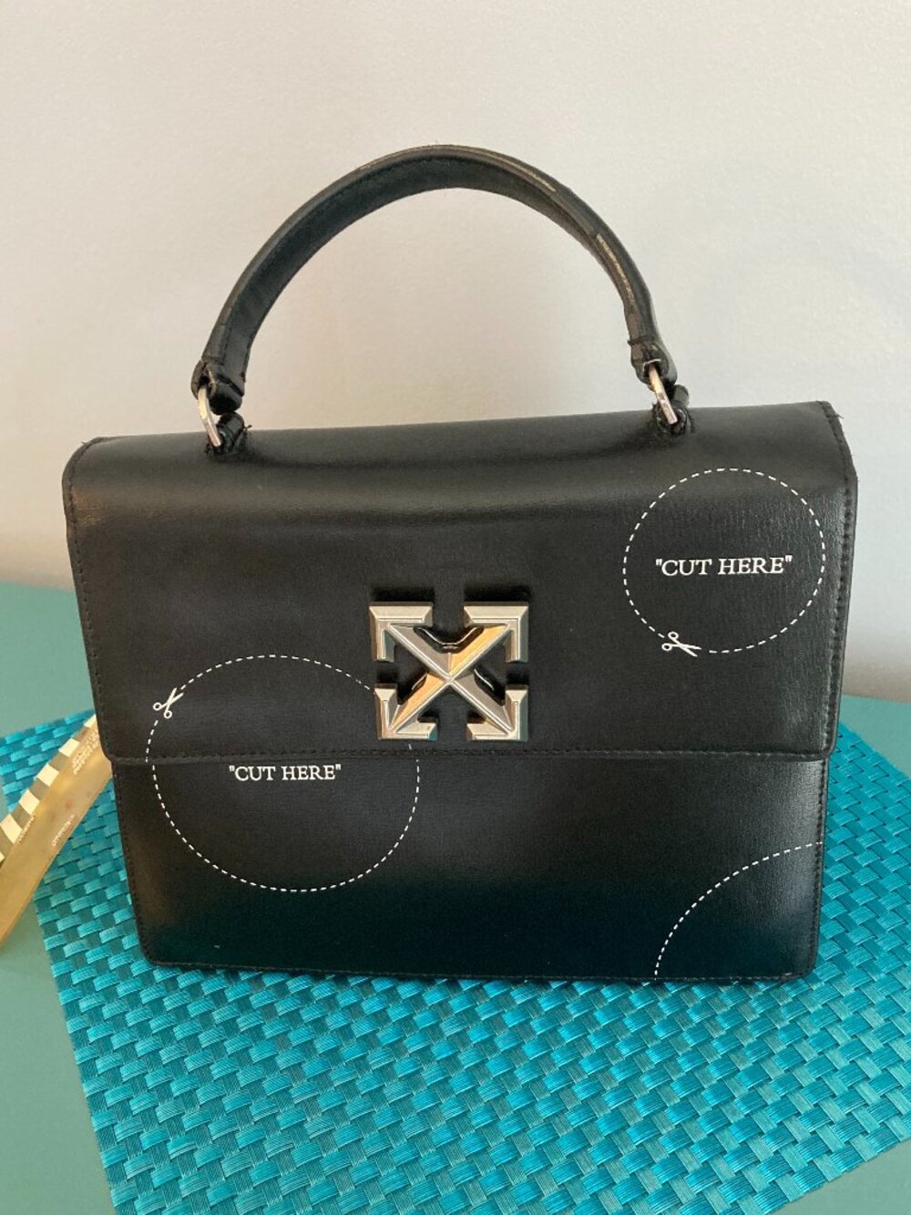 Off-White c/o Virgil Abloh Black Leather "Cut-Here" Bag - RARE & VHTF